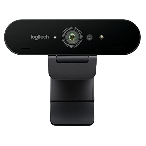 Logitech Brio Ultra 4k HD Pro Webcam, Streaming Rapide 1080p/60ips, Champs de Vision Réglable, Zoom X5, Compatible avec Skype, WebEx, Cisco Jabber, Zoom, Windows Hello, PC/Mac/Portable/Chrome