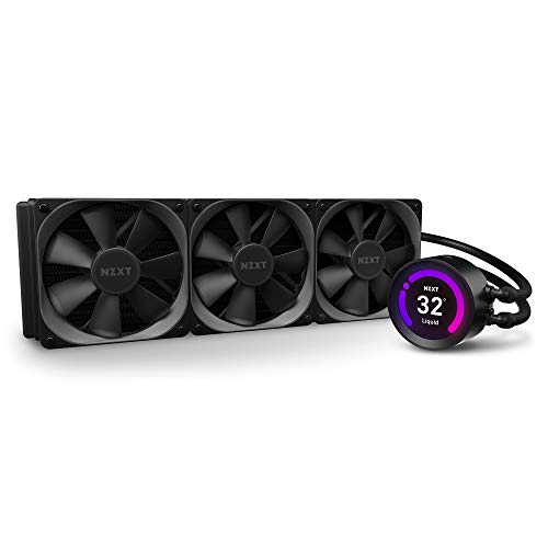 NZXT Kraken Z73 360 mm - RL-KRZ73-01 - AIO CPU Liquid Cooler - Customizable LCD Display - Improved Pump - Powered by CAM V4 - RGB Connector - Aer P 120 mm Radiator Fans (3 Included)pour Ordinateur