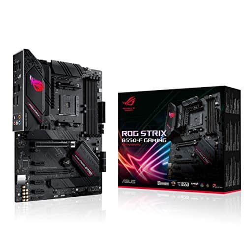 ROG STRIX B550-F GAMING – Carte mère AMD B550 Ryzen AM4, ATX, PCIe 4.0, 14 phases d'alimentation, Ethernet Intel 2.5Gb, 2xM.2, OptiMem II, Microphone anti-bruit avec IA, USB 3.2 Gén. 2, Aura Sync RGB