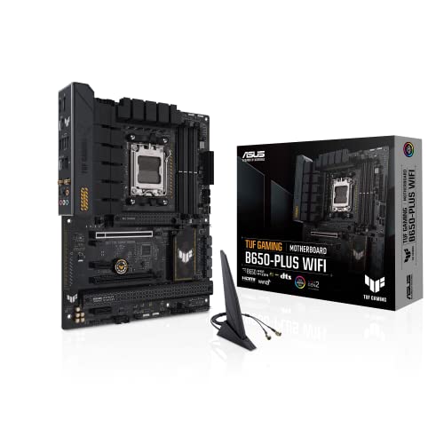 ASUS TUF GAMING B650-PLUS WIFI – Carte mère gaming AMD Ryzen AM5 ATX (14 phases d'alimentation, PCIe 5.0 M.2 support, DDR5, WiFi 6, 2.5 Gb Ethernet, USB4, Aura Sync RGB)
