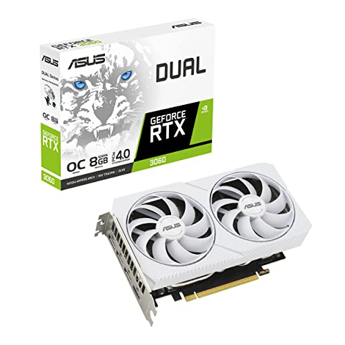 ASUS DUAL NVIDIA GeForce RTX 3060 OC Edition / Blanc – Carte graphique (8GB GDDR6, PCIe 4.0, HDMI 2.1, DisplayPort 1.4a)