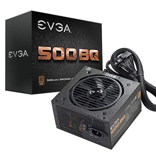 EVGA 500 BQ, 80+ BRONZE 500W, Semi-Modulaire, FDB Fan, 3 Ans de Garantie, Alimentation PC 110-BQ-0500-K2