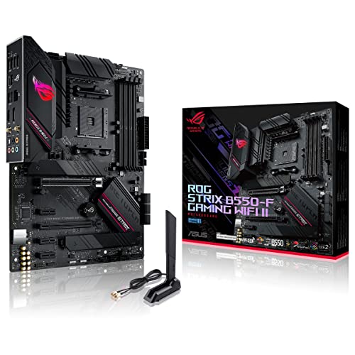 ASUS ROG STRIX B550-F GAMING WI-FI II – Cartes mères gaming AMD B550 Ryzen AM4 ATX (PCIe 4.0, 12+2 DrMOS, Intel 2.5 Gb Ethernet, WiFi 6E, 2 x M.2, SATA 6 Gbps, USB 3.2 Gen 2, Aura Sync RGB)