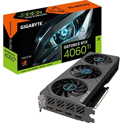 GIGABYTE GeForce RTX 4060 TI EAGLE 8GB Carte graphique - 8GB GDDR6 18Gbps 128bit, PCI-E 4.0, 2x DisplayPort 1.4, 2x HDMI 2.1a, NVIDIA DLSS 3, Supports 4K, Ada Lovelace Arch, GV-N406TEAGLE-8GD