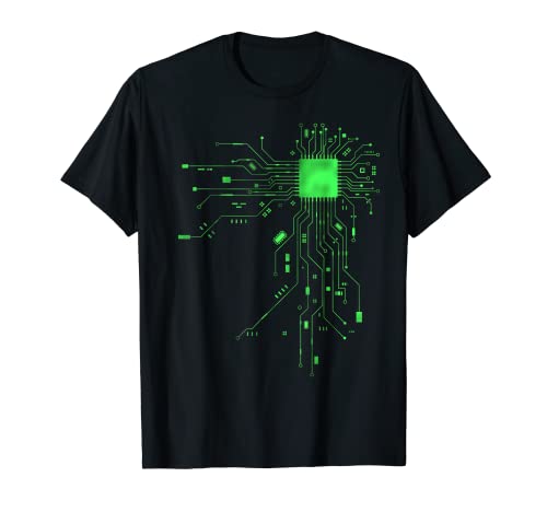 CPU Cœur Processeur Circuit imprimé IA Geek Gamer Heart T-Shirt