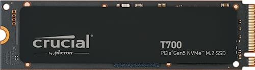 Crucial T700 2To Gen5 NVMe M.2 SSD - Jusqu'à 12 400 Mo/s - DirectStorage activé - CT2000T700SSD3 - Jeux, Photographie, Montage vidéo et Design - Disque dur interne