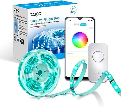 Tapo Ruban LED RGB 5m, Bande LED WiFi, LED Chambre Multicolore, bandeau led Haute luminosité et Durable, Contrôle via WiFi App, Commande vocale Alexa et Google Home (Tapo L900-5)