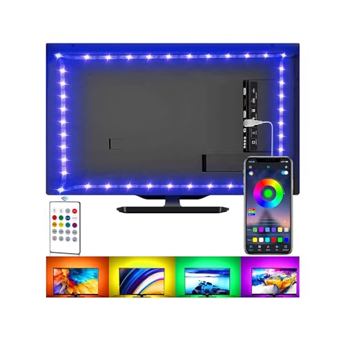 SANSUN Bande lumineuse à LED pour TV - Kit de rétroéclairage USB avec télécommande - 16 couleurs - LED 5050 - Éclairage par polarisation pour HDTV (2 m pour TV de 32-60")
