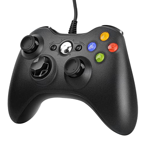 Manette pour Xbox 360 PC, Manette de Jeu USB, Design amélioré contrôleur de câble Ergonomique pour Xbox 360 Slim et PC avec Windows XP/Vista/7/8/8.1/10