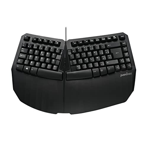 perixx PERIBOARD-413B, Mini Clavier Ergonomique Filaire USB - Design TKL - Noir - AZERTY Belgique