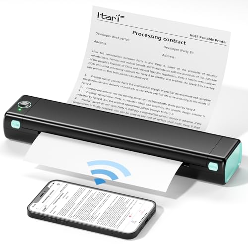 Itari Imprimante Thermique Bluetooth, Portable Mobile - Petite imprimante sans Fil pour Les déplacements et Le Domicile, Prend en Charge Le Papier Thermique A4