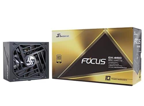 Seasonic Alimentation électrique Focus GX 850, 80 PLUS Gold, modulaire, ATX 3.0, PCIe 5.0 - 850 watts
