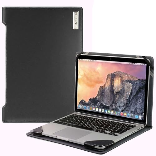Broonel - Série Profile - Etui Noir en Cuir De pour Ordinateur Portable - Compatible avec Le Acer Aspire 1 A114-33-C8G7 14" Laptop